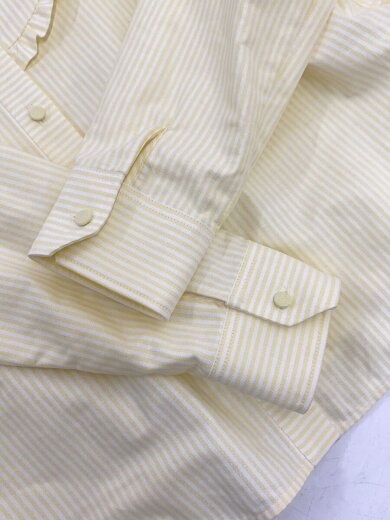 商品画像：長袖ブラウス/38/コットン/YLW/ストライプ/YR21-25013K 7