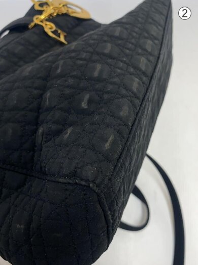 商品画像：トートバッグ/コットン/BLK/無地/レディディオール、カナージュ/表面擦れ 9