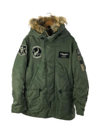 画像：AVIREXN-3B WITH PATCHES 75th FIGTER SQUEARDフライトジャケット/XXL/ナイロン/カーキ1