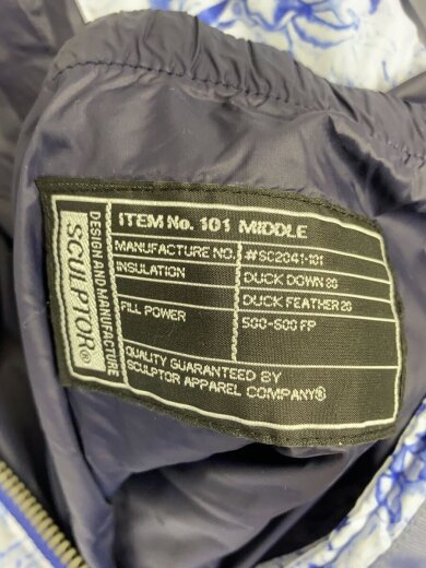 商品画像：パファーダウンジャケット/ダウンジャケット/M/ポリエステル/BLU/総柄/sl007009bw 5