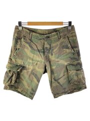 00s/VINTAGE CAMOUFLAGE CARGO SHORTS/ショートパンツ/M/コットン/KHK/カモフラ