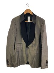 レザー切替/テーラードジャケット/46/--/GRY