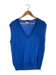 ニットベスト(薄手)/XL/コットン/BLU