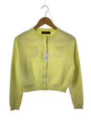 カシミヤ混/カーディガン(薄手)/XS/コットン/YLW/無地/39-02-34-02001-TN