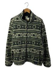 70s-80s/ノルディック/フリースジャケット/--/--/GRY/総柄