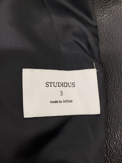 商品画像：シングルライダースジャケット/3/羊革/BLK/107458001 3