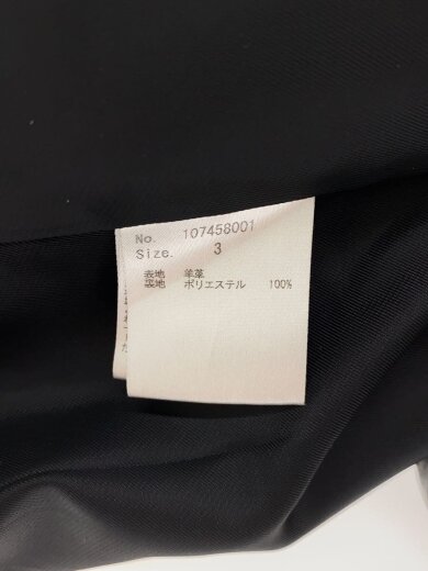 商品画像：シングルライダースジャケット/3/羊革/BLK/107458001 4