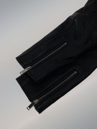 商品画像：シングルライダースジャケット/3/羊革/BLK/107458001 5