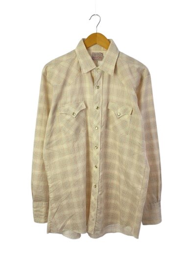 商品画像：70s/USA製/長袖シャツ/--/コットン/CRM/チェック 1