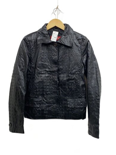商品画像：型押し/レザージャケット・ブルゾン/36/--/BLK/64460289 1