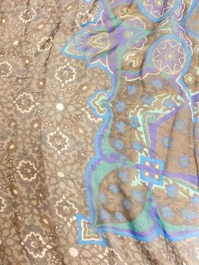 商品画像：スカーフ/シルク/BLK/総柄/レディース 1