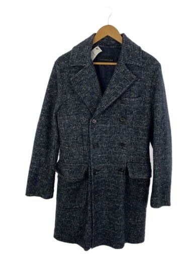 商品画像：裏キルティング チェスターコート/L/ウール/BLU/42-200-01-10581 1