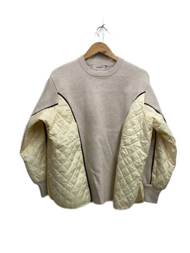 商品画像：スウェット/キルティングドッキング/ポリエステル/BEG/無地 1