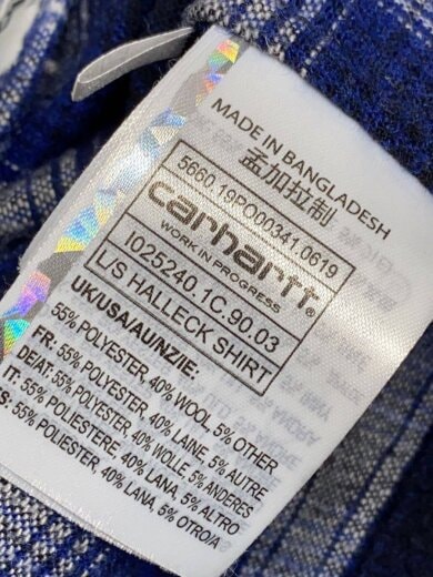 商品画像：長袖シャツ/M/ウール/NVY/チェック 4