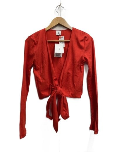 商品画像：カーディガン(薄手)/FREE/コットン/RED/無地/8627-2-000004 1