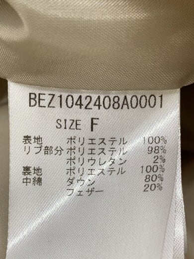 商品画像：ジップフレアダアウン/FREE/ポリエステル/BEG/BEZ1042408A0001// 4