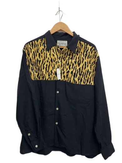 商品画像：TWO-TONE50s/オープンカラー長袖シャツ/XL/レーヨン/BLK// 1