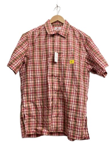商品画像：半袖シャツ/--/コットン/RED/チェック 1