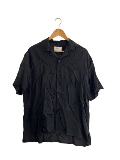 商品画像：OPEN COLLAR DT SHIRT/1/レーヨン/BLK/W-014MS-5007// 1