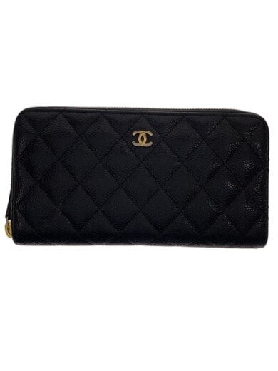 画像：CHANEL長財布/レザー/BLK/レディース/マトラッセ キャビアスキン ラウンド//1