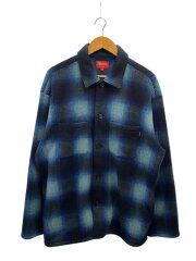 ネルシャツ/L/ポリエステル/BLU/総柄/20AW shadow plaid fleece shirt/