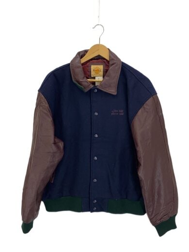 商品画像：スタジャン/L/ウール/NVY/レザー切替 1