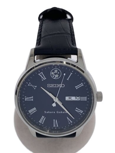 商品画像：クォーツ腕時計/アナログ/レザー/NVY/BLK/SS/7N43-HAC0 1