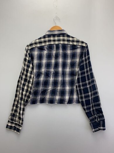 商品画像：長袖シャツ/--/コットン/NVY/チェック/クロップド 2