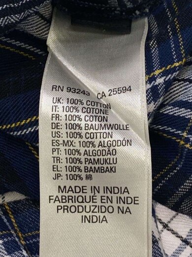 商品画像：長袖シャツ/--/コットン/NVY/チェック/クロップド 5