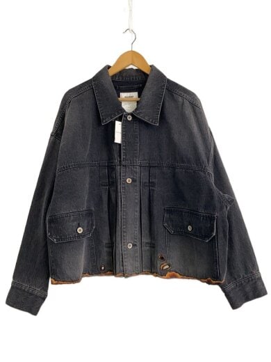 商品画像：Gジャン/S/デニム/BLK/22AW91BN02/burning embroidery denim jacket// 1