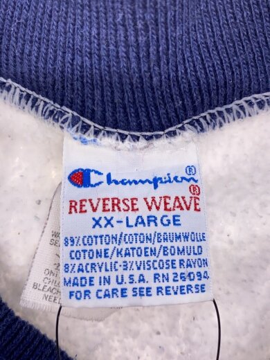 商品画像：スウェット/XXL/コットン/GRY/90s/REVERSEWEAVE /カラーリブ/カレッジプリント// 3