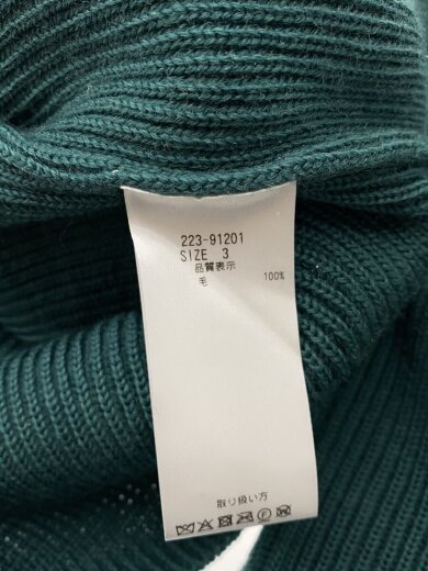 商品画像：カーディガン(厚手)/3/ウール/GRN/無地/223-91201 4