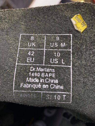 商品画像：レースアップブーツ/UK8/BLK/レザー/1490BAPE// 5