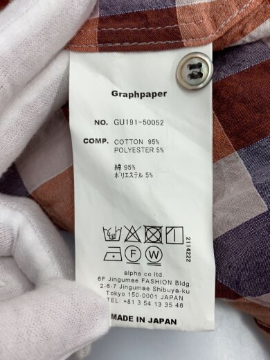 商品画像：長袖シャツ/FREE/コットン/チェック/GU191-50052 4