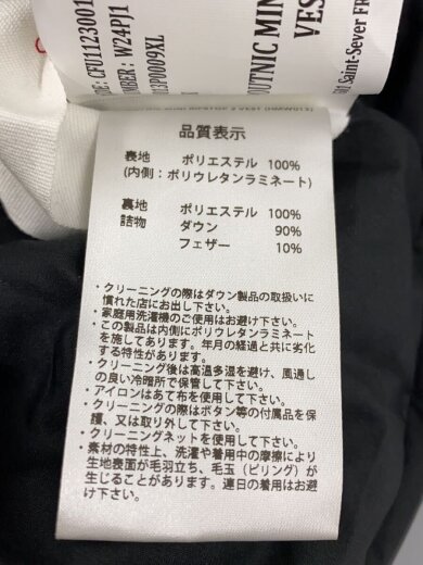 商品画像：ダウンベスト/XL/ポリエステル/BLK/無地 4