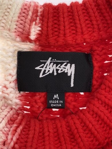 商品画像：Tie Dye Fisherman Sweater/M/コットン/RED/117188 3