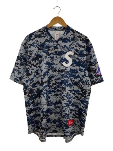 商品画像：25SS S Logo Baseball Henley/半袖シャツ/XL/ポリエステル/NVY/カモフラ 1