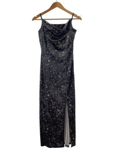 画像：SNIDELノースリーブワンピース/0/ポリエステル/NVY/総柄/SWFO2341041