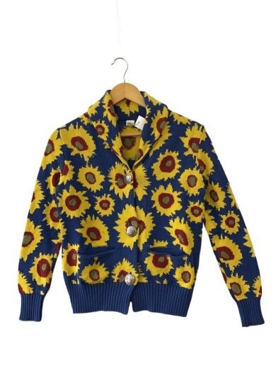 商品画像：カーディガン(厚手)/XS/コットン/BLU/総柄/511080110-1071 1