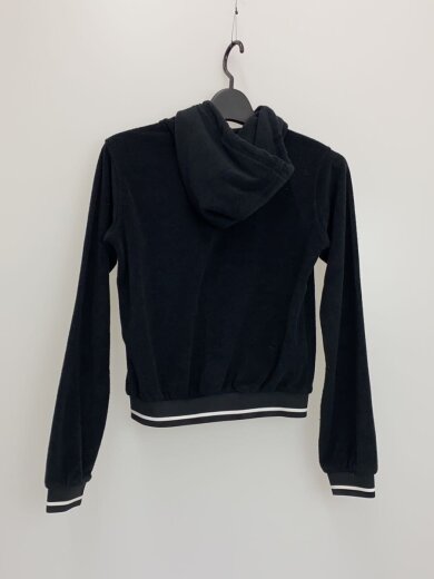 商品画像：ジップパーカー/S/ベロア/BLK/無地 2