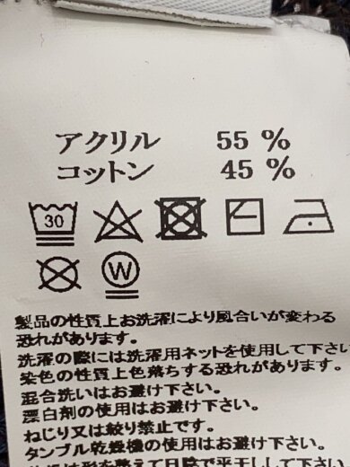 商品画像：ひし形チェック/ニット長袖ワンピース/S/アクリル/NVY/総柄// 4