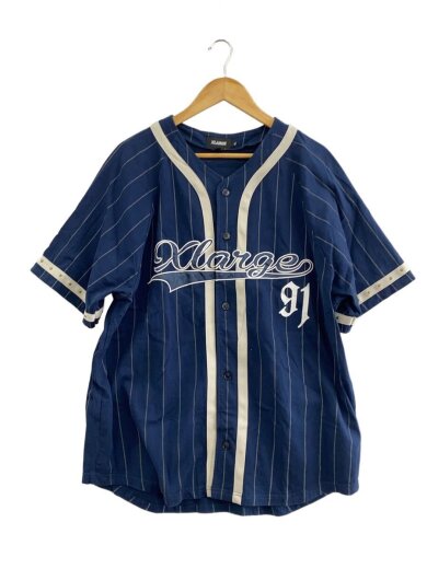 商品画像：STUDDED BASEBALL JERSEY/XL/コットン/NVY/ストライプ/101252013005 1