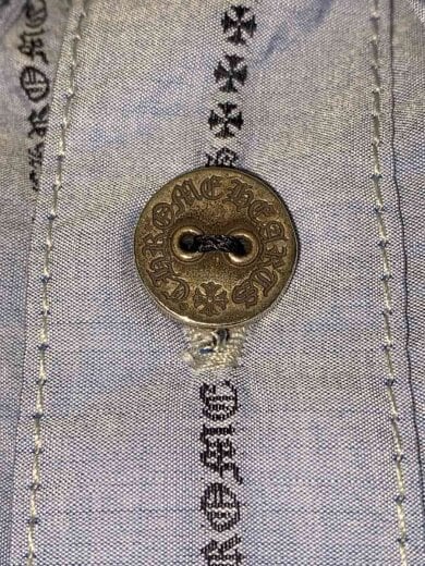 商品画像：総柄ストライプシャツ/長袖Tシャツ/XL/コットン/BLU/ストライプ 9