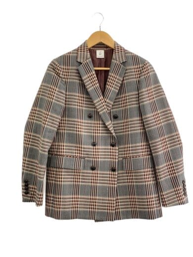 商品画像：テーラードジャケット/36/ウール/GRY/チェック/8622-209-0006 1
