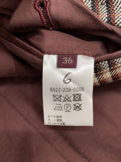 商品画像：テーラードジャケット/36/ウール/GRY/チェック/8622-209-0006 4