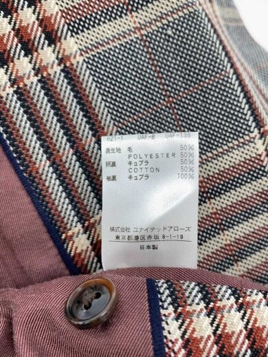 商品画像：テーラードジャケット/36/ウール/GRY/チェック/8622-209-0006 5