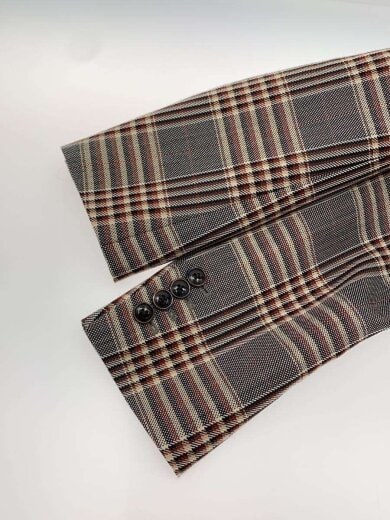 商品画像：テーラードジャケット/36/ウール/GRY/チェック/8622-209-0006 6