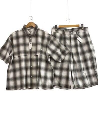 商品画像：セットアップ/CHECK SS SHIRT/JORTS/M/コットン/GRY/チェック// 1