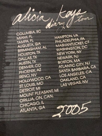 商品画像：ALICIA KEYS 2005 DIARY TOUR/Tシャツ/M/コットン/BLK 9