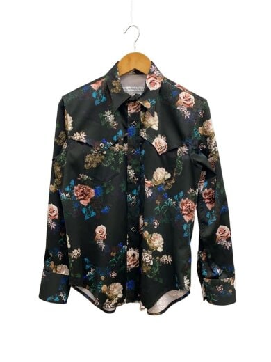 商品画像：長袖シャツ/44/ポリエステル/BLK/花柄/3B003-0218-22 1